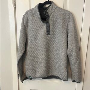 Marine Layer Gray Quilted Reversible Pullover